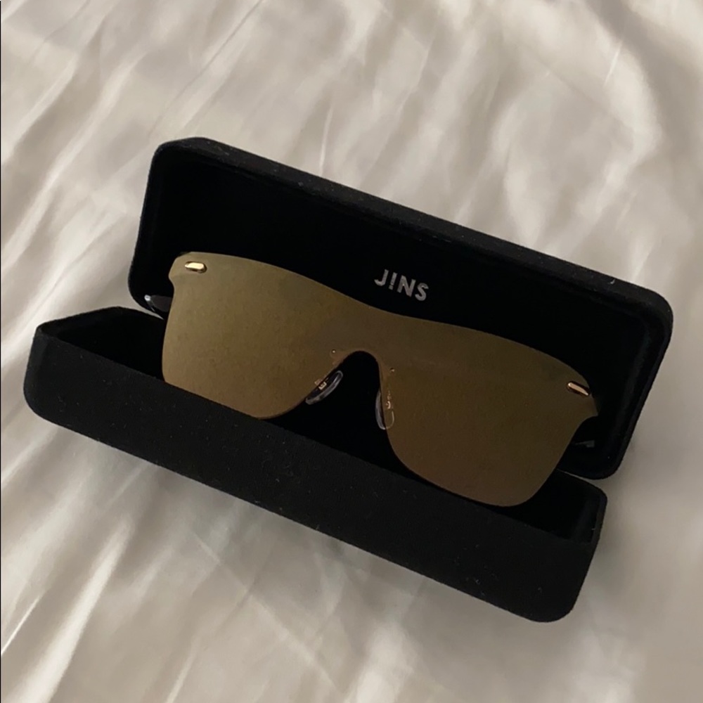 J!NS (Jins) Frameless Sunglasses, Brownish Purple